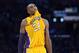 Nov 2, 2012; Los Angeles, CA, USA; Los Angeles Lakers guard Kobe Bryant (24) reacts during the game against the Los Angeles Clippers at the Staples Center. The Clippers defeated the Lakers 105-95. Mandatory Credit: Kirby Lee/Image of Sport-US PRESSWIRE