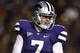 MANHATTAN, KS - NOVEMBER 03: Quarterback Collin Klein #7 of the Kansas State Wildcats holds his wrist after a running play against the Oklahoma State Cowboys in the third quarter at Bill Snyder Family Football Stadium on November 3, 2012 in Manhattan, Kansas. (Photo by Ed Zurga/Getty Images)
