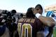 LANDOVER, MD - NOVEMBER 04: Robert Griffin III #10 of the Washington Redskins is embraced by Cam Newton #1 of the Carolina Panthers after a game at FedExField on November 4, 2012 in Landover, Maryland. The Carolina Panthers defeated the Washington Redskins 21-13. (Photo by Patrick McDermott/Getty Images)