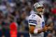 ARLINGTON, TX - OCTOBER 28: Tony Romo #9 of the Dallas Cowboys reacts after a play against the New York Giants at Cowboys Stadium on October 28, 2012 in Arlington, Texas. The New York Giants beat the Dallas Cowboys 29-26. (Photo by Tom Pennington/Getty Images)
