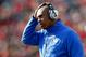ATHENS, GA - NOVEMBER 19: Head coach Joker Phillips of the Kentucky Wildcats looks on from the sidelines during the game against the Georgia Bulldogs at Sanford Stadium on November 19, 2011 in Athens, Georgia. (Photo by Kevin C. Cox/Getty Images)