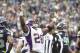 SEATTLE, WA - NOVEMBER 4: Walter Thurmond #28 of the Minnesota Vikings celebrates scoring a touchdown against the Seattle Seahawks during a game at CenturyLink Field on November 4, 2012 in Seattle, Washington. (Photo by Stephen Brashear/Getty Images)