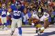 EAST RUTHERFORD, NJ - NOVEMBER 4: Wide receiver Emmanuel Sanders #88 of the Pittsburgh Steelers keeps his feet in bounds after catching a pass for a touchdown as Mark Herzlich #58 of the New York Giants defends in the first half during an NFL game at MetLife Stadium on November 4, 2012 in East Rutherford, New Jersey. The Steelers defeated the Giants 24-20. (Photo by Rich Schultz /Getty Images)