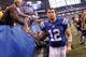 INDIANAPOLIS, IN - NOVEMBER 04: Andrew Luck #12 of the Indianapolis Colts celebrates with fans after a 23-20 win over the Miami Dolphins at Lucas Oil Stadium on November 4, 2012 in Indianapolis, Indiana. (Photo by Gregory Shamus/Getty Images)