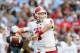 Oct 27, 2012; Chapel Hill, NC, USA; North Carolina State Wolfpack quarterback Mike Glennon (8) looks to pass in the second half at Kenan Stadium. Mandatory Credit: Bob Donnan-US PRESSWIRE
