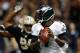 NEW ORLEANS, LA - NOVEMBER 05: Michael Vick #7 of the Philadelphia Eagles looks to throw a pass against the New Orleans Saints at Mercedes-Benz Superdome on November 5, 2012 in New Orleans, Louisiana. (Photo by Chris Graythen/Getty Images)