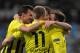 MADRID, SPAIN - NOVEMBER 06: Marco Reus #11 of Borussia Dortmund celebrates with teammates after scoring Borussia's opening goal during the UEFA Champions League Group D match between Real Madrid and Borussia Dortmund at Estadio Santiago Bernabeu on November 6, 2012 in Madrid, Spain. (Photo by Denis Doyle/Getty Images)