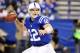 Nov 4, 2012; Indianapolis, IN, USA; Indianapolis Colts quarterback Andrew Luck drops back to pass against the Miami Dolphins during the game at Lucas Oil Stadium. Mandatory Credit: Thomas J. Russo-US PRESSWIRE