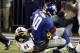 Nov 4, 2012; East Rutherford, NJ, USA; Pittsburgh Steelers outside linebacker James Harrison (92) sacks New York Giants quarterback Eli Manning in the fourth quarter during the game at Met Life Stadium. Mandatory Credit: William Perlman/THE STAR-LEDGER via US PRESSWIRE