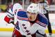 NEWARK, NJ - MAY 19: Chris Kreider #20 of the New York Rangers looks on in Game Three of the Eastern Conference Final against the New Jersey Devils during the 2012 NHL Stanley Cup Playoffs at the Prudential Center on May 19, 2012 in Newark, New Jersey. (Photo by Bruce Bennett/Getty Images)