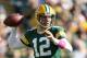 GREEN BAY, WI - OCTOBER 28: Aaron Rodgers #12 of the Green Bay Packers throws a pass during the NFL game against the Jacksonville Jaguars at Lambeau Field on October 28, 2012 in Green Bay, Wisconsin. (Photo by Andy Lyons/Getty Images)