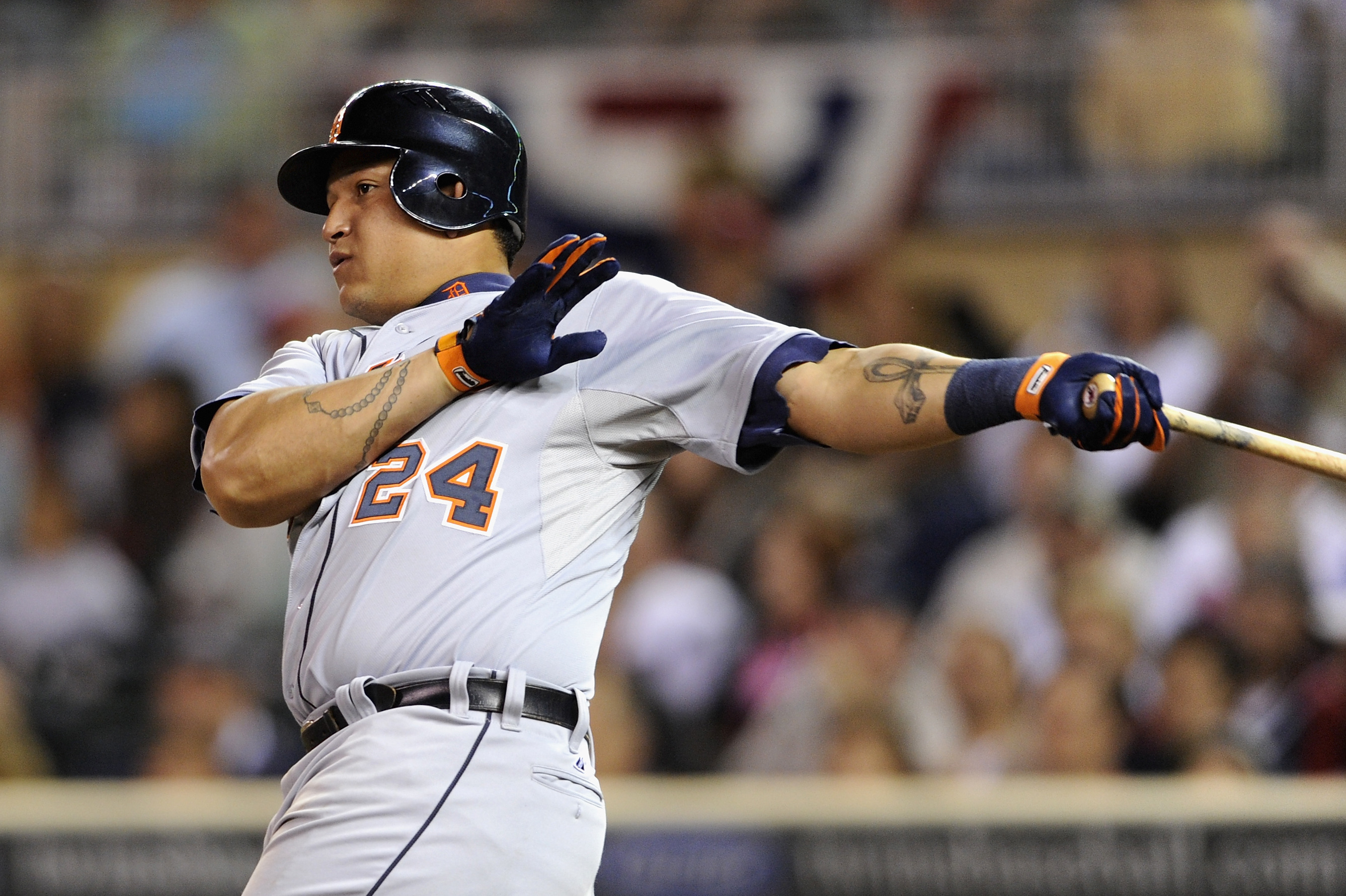 Miguel Cabrera receives his literal triple crown 