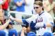 NEW YORK, NY - SEPTEMBER 22: Jason Bay #44 of the New York Mets celebrates a home run with teammates against the Miami Marlins at Citi Field on September 22, 2012 in the Flushing neighborhood of the Queens borough of New York City. (Photo by Alex Trautwig/Getty Images)