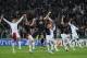 TURIN, ITALY - NOVEMBER 07: Players of Juventus FC celebrate victory at the end of the UEFA Champions League Group E match between Juventus FC and FC Nordsjaelland at Juventus Arena on November 7, 2012 in Turin, Italy. (Photo by Valerio Pennicino/Getty Images)