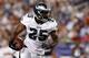 Aug 20, 2012; Foxborough, MA, USA; Philadelphia Eagles running back LeSean McCoy (25) runs the ball during the first half of the preseason game against the New England Patriots at Gillette Stadium. The Eagles defeated the Patriots 27-17. Mandatory Credit: David Butler II-US PRESSWIRE