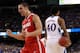 NEW ORLEANS, LA - MARCH 31: Aaron Craft #4 of the Ohio State Buckeyes reacts in the first half in front of Kevin Young #40 of the Kansas Jayhawks during the National Semifinal game of the 2012 NCAA Division I Men's Basketball Championship at the Mercedes-Benz Superdome on March 31, 2012 in New Orleans, Louisiana. (Photo by Chris Graythen/Getty Images)