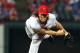 ARLINGTON, TX - SEPTEMBER 28: Jered Weaver #36 of the Los Angeles Angels of Anaheim pitches against the Texas Rangers at Rangers Ballpark in Arlington on September 28, 2012 in Arlington, Texas. (Photo by Rick Yeatts/Getty Images)