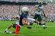 Sep 1, 2012; University Park, PA, USA; Penn State Nittany Lions tight end Matt Lehman (84) dives into the end zone for a touchdown in the second quarter against the Ohio Bobcats at Beaver Stadium. Mandatory Credit: Andrew Weber-US Presswire