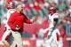 PHILADELPHIA, PA - OCTOBER 20: Head coach Kyle Flood of the Rutgers Scarlet Knights reacts to a score during a game against the Temple Owls at Lincoln Financial Field on October 20, 2012 in Philadelphia, Pennsylvania. Rutgers defeated temple 35-10. (Photo by Rich Schultz /Getty Images)