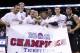 Nov 21, 2011; East Rutherford, NJ, USA; Vanderbilt Commodores players celebrate with the trophy after defeating the Oregon State Beavers in the 2011 TicketCity Legends Classic at the Izod Center. Mandatory Credit: Jim O'Connor-US PRESSWIRE