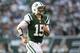 EAST RUTHERFORD, NJ - OCTOBER 14: Tim Tebow #15 of the New York Jets runs from the field against the Indianapolis Colts at MetLife Stadium on October 14, 2012 in East Rutherford, New Jersey. (Photo by Nick Laham/Getty Images)