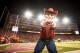 LINCOLN, NE - OCTOBER 27: Herbie Husker celebrates a Nebraska Cornhuskers touchdown against the Michigan Wolverines during their game at Memorial Stadium on October 27, 2012 in Lincoln, Nebraska. Nebraska beat Michigan 23-9. (Photo by Eric Francis/Getty Images)
