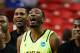 ATLANTA, GA - MARCH 23: Cory Jefferson #34 of the Baylor Bears reacts with teammates in the first half against the Xavier Musketeers during the 2012 NCAA Men's Basketball South Regional Semifinal game at the Georgia Dome on March 23, 2012 in Atlanta, Georgia. (Photo by Streeter Lecka/Getty Images)
