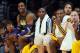 November 9, 2012; Los Angeles, CA, USA; Los Angeles Lakers players from left including center Dwight Howard , shooting guard Kobe Bryant , power forward Pau Gasol , small forward Metta World Peace and point guard Steve Blake on the bench in the fourth quarter of the game against the Golden State Warriors at the Staples Center. Lakers won 101-77.Mandatory Credit: Jayne Kamin-Oncea-US PRESSWIRE