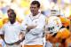 KNOXVILLE, TN - SEPTEMBER 15: Derek Dooley head coach of the Tennessee Volunteers during pregame warm-ups before their game against the Florida Gators at Neyland Stadium on September 15, 2012 in Knoxville, Tennessee. (Photo by John Sommers II/Getty Images)
