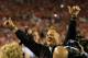 JACKSONVILLE, FL - OCTOBER 27: Head coach Mark Richt of the Georgia Bulldogs celebrates following the game against the Florida Gators at EverBank Field on October 27, 2012 in Jacksonville, Florida. (Photo by Sam Greenwood/Getty Images)