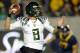 BERKELEY, CA - NOVEMBER 10: Marcus Mariota #8 of the Oregon Ducks drops back to pass against the California Golden Bears in the first quarter of an NCAA College football game at California Memorial Stadium on November 10, 2012 in Berkeley, California. (Photo by Thearon W. Henderson/Getty Images)