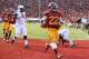 LOS ANGELES, CA - NOVEMBER 10: Running back Curtis McNeal #22 of the USC Trojans carries the ball in the end zone after scoring on a 22 yard touchdown pass play in the third quarter against the Arizona State Sun Devils at the Los Angeles Memorial Coliseum on November 10, 2012 in Los Angeles, California. USC won 38-17. (Photo by Stephen Dunn/Getty Images)