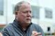 Jun 5, 2012; Berea, OH, USA; Cleveland Browns president Mike Holmgren talks to the media during minicamp at the Cleveland Browns training facility. Mandatory Credit: David Richard-US PRESSWIRE