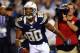 November 1, 2012; San Diego, CA, USA; San Diego Chargers receiver Malcom Floyd (80) celebrates after a touchdown reception during the fourth quarter against the Kansas City Chiefs at Qualcomm Stadium. The Chargers won 31-13. Mandatory Credit: Christopher Hanewinckel-US PRESSWIRE