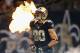 NEW ORLEANS, LA - NOVEMBER 11: Jimmy Graham #80 of the New Orleans Saints yells as he is introduced before playing the Atlanta Falcons at The Mercedes-Benz Superdome on November 11, 2012 in New Orleans, Louisiana. (Photo by Chris Graythen/Getty Images)