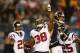 CHICAGO, IL - NOVEMBER 11: Free safety Danieal Manning #38 of the Houston Texans celebrates after his first quarter interception on a pass thrown by quarterback Jay Cutler #6 of the Chicago Bears during the game at Soldier Field on November 11, 2012 in Chicago, Illinois. (Photo by Jonathan Daniel/Getty Images)