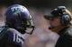 FORT WORTH, TX - SEPTEMBER 22: Head coach Gary Patterson talks with Keivon Gamble #16 of the TCU Horned Frogs at Amon G. Carter Stadium on September 22, 2012 in Fort Worth, Texas. (Photo by Ronald Martinez/Getty Images)