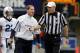 Oct 20, 2012; Auburn, AL, USA: Auburn Tigers head coach Gene Chizik yells at an official during the game against the Vanderbilt Commodores in Nashville. Mandatory Credit: John Reed-US PRESSWIRE