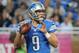 Oct 28, 2012; Detroit, MI, USA; Detroit Lions quarterback Matthew Stafford (9) drops back to pass against the Seattle Seahawks during the second quarter at Ford Field. Mandatory Credit: Tim Fuller-US PRESSWIRE