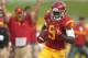LOS ANGELES, CA - NOVEMBER 10: Marqise Lee #9 of the USC Trojans carries 38 yards on a fourth quarter running play against the Arizona State Sun Devils at the Los Angeles Memorial Coliseum on November 10, 2012 in Los Angeles, California. USC won 38-17. (Photo by Stephen Dunn/Getty Images)