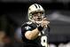 November 11, 2012; New Orleans, LA, USA; New Orleans Saints quarterback Drew Brees (9) calls signals at the line against the Atlanta Falcons during the second quarter of a game at the Mercedes-Benz Superdome. Mandatory Credit: Derick E. Hingle-US PRESSWIRE