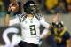 BERKELEY, CA - NOVEMBER 10: Marcus Mariota #8 of the Oregon Ducks drops back to pass against the California Golden Bears in the first quarter of an NCAA College football game at California Memorial Stadium on November 10, 2012 in Berkeley, California. (Photo by Thearon W. Henderson/Getty Images)