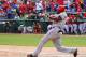 ARLINGTON, TX - SEPTEMBER 30: Torii Hunter #48 of the Los Angeles Angels of Anaheim hits a two run double to take the lead against the Texas Rangers in game one of the double header at Rangers Ballpark in Arlington on September 30, 2012 in Arlington, Texas. (Photo by Rick Yeatts/Getty Images)
