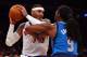 NEW YORK, NY - NOVEMBER 09: Carmelo Anthony #7 of the New York Knicks tries to get around Jae Crowder #9 of the Dallas Mavericks on November 9, 2012 at Madison Square Garden in New York City.The New York Knicks defeated the Dallas Mavericks 104-94. NOTE TO USER: User expressly acknowledges and agrees that, by downloading and/or using this photograph, user is consenting to the terms and conditions of the Getty Images License Agreement. (Photo by Elsa/Getty Images)