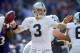 Nov 11, 2012; Baltimore, MD, USA; Oakland Raiders quarterback Carson Palmer (3) throws a pass against the Baltimore Ravens at M&T Bank Stadium. Mandatory Credit: Kirby Lee/Image of Sport-US PRESSWIRE