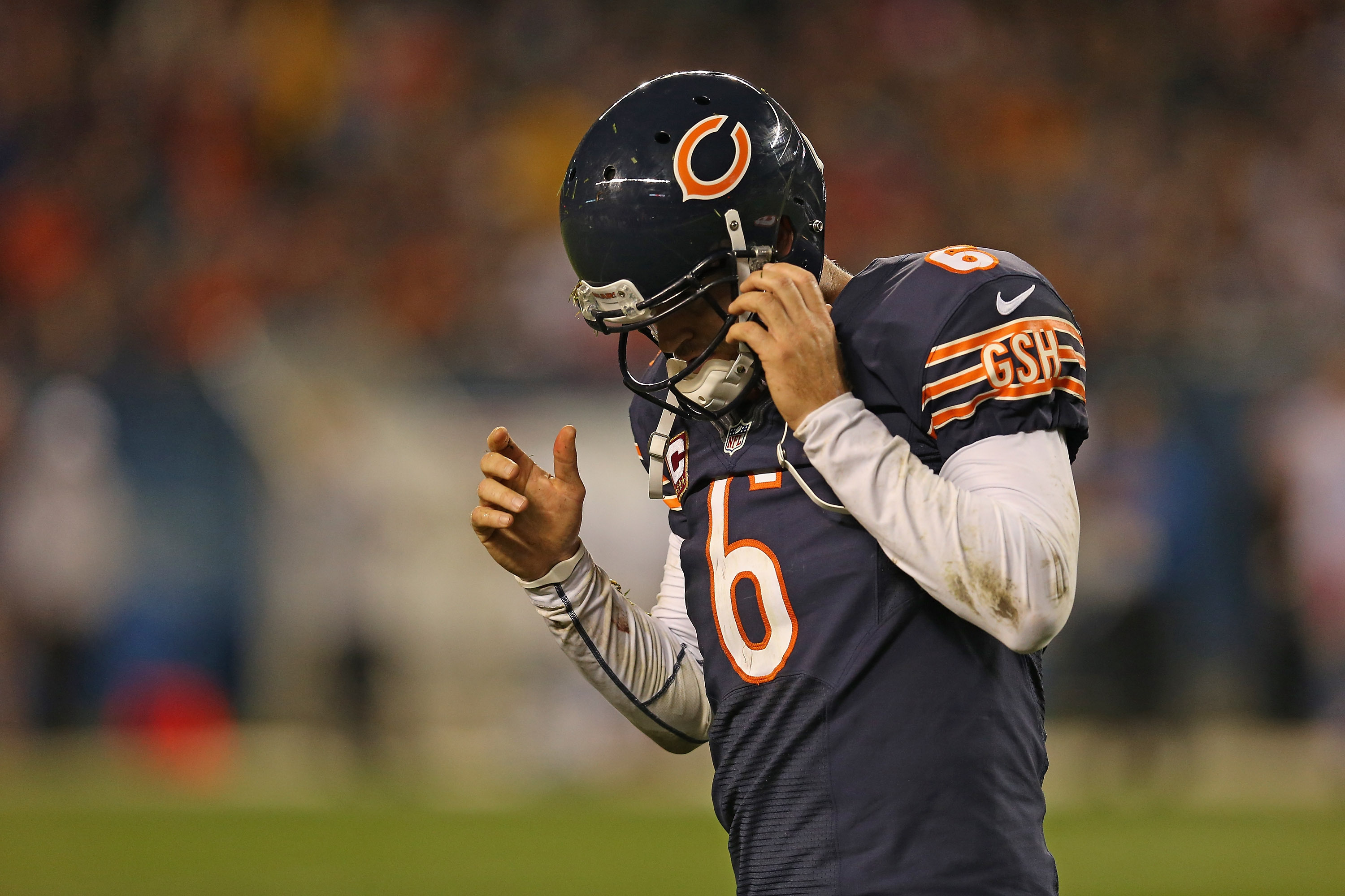 Jay Cutler helmet hit Concussion Bears vs Texans SNF 11/11/12