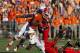 Nov 10, 2012; Clemson, SC, USA; Clemson Tigers wide receiver Sammy Watkins (2) is brought down by Maryland Terrapins defensive back Jeremiah Johnson (14) during the first quarter at Clemson Memorial Stadium. Mandatory Credit: Joshua S. Kelly-US PRESSWIRE