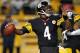 PITTSBURGH, PA - NOVEMBER 12: Byron Leftwich #4 of the Pittsburgh Steelers throws a third quarter pass while playing the Kansas City Chiefs at Heinz Field on November 12, 2012 in Pittsburgh, Pennsylvania. Pittsburgh won the game 16-13 in overtime. (Photo by Gregory Shamus/Getty Images)