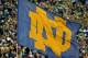 Nov. 17, 2012; South Bend, IN, USA; A Notre Dame flag waves in the first quarter of the game between the Notre Dame Fighting Irish and the Wake Forest Demon Deacons at Notre Dame Stadium. Notre Dame won 38-0. Mandatory Credit: Matt Cashore-US PRESSWIRE