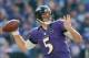 BALTIMORE, MD - NOVEMBER 11: Quarterback Joe Flacco #5 of the Baltimore Ravens throws a first half pass against the Oakland Raiders at M&T Bank Stadium on November 11, 2012 in Baltimore, Maryland. (Photo by Rob Carr/Getty Images)